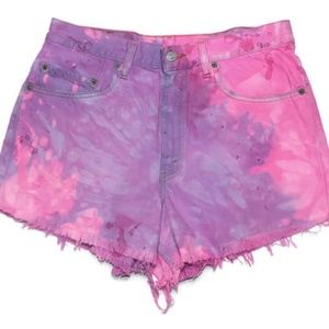 Dyed High Waist Levis 550 Denim Shorts -Size14